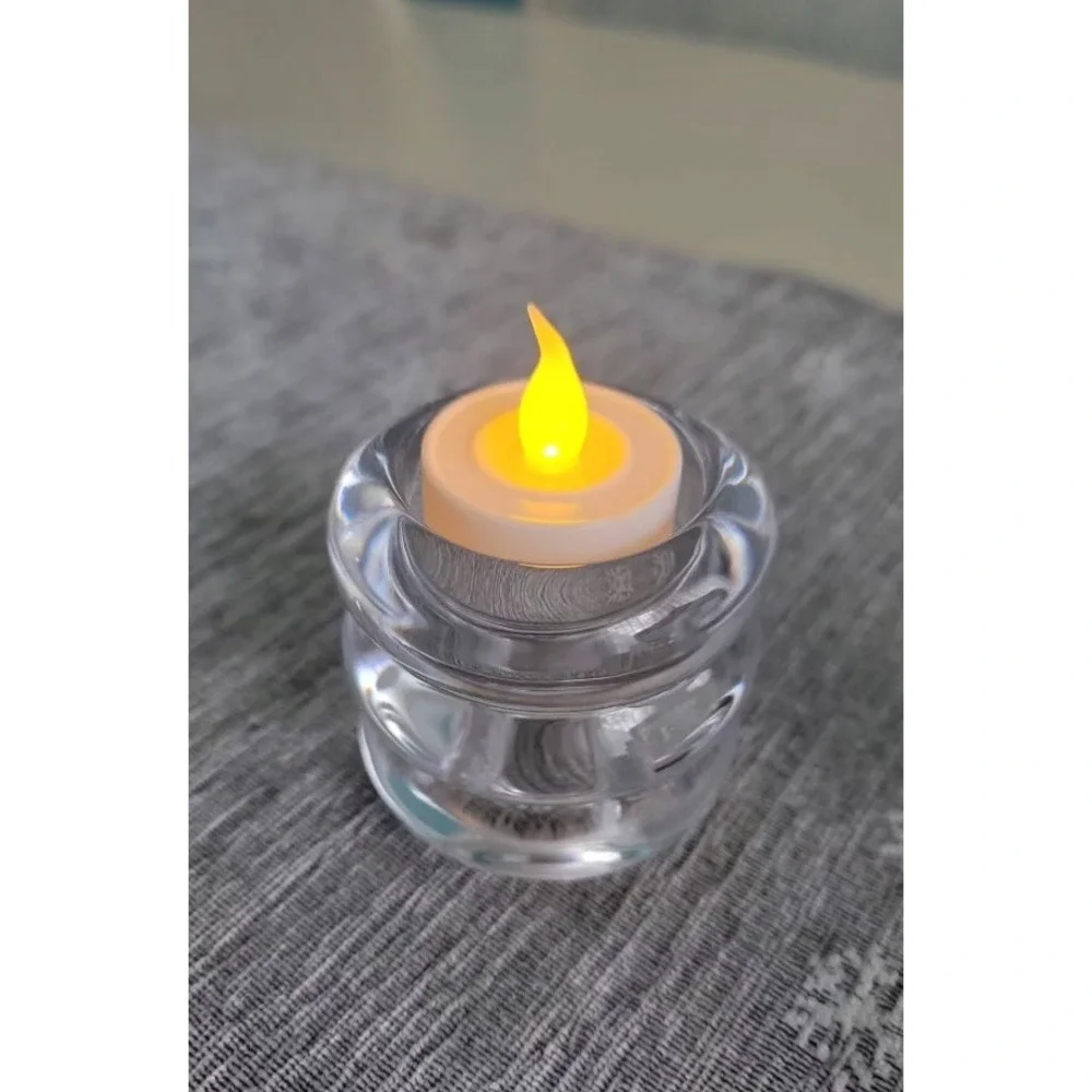 4pk Bubble Glass Taper / Tealight Candle Holder Clear - Room Essentials, NEW